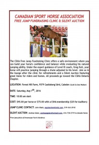 Free Jump Clinic & Silent Auction Flyer